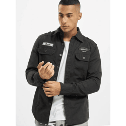 lässiges Brandit Herren Polo-Shirt Taschen Denim mit Baumwolle Schwarz