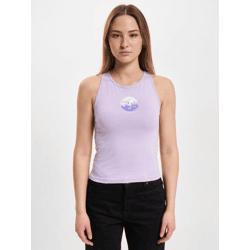 lässiges Just Rhyse Damen T-Shirt Stretch Kordelzug Reißverschluss mit Baumwolle Violett