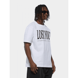 lässiges Lost Youth Herren T-Shirt Oversize 240 g/m² mit Baumwolle Weiß