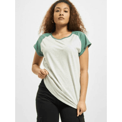lässiges Urban Classics Damen T-Shirt 140 g/m² mit Baumwolle Creme-Beige/Grün