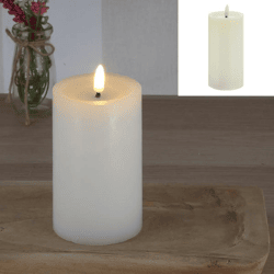 LED Real-Wax Candle, SHINE, cream, approx. 7.5 x 15 cm (H)