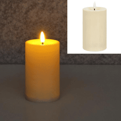 LED Kerze, Kos, creme, Outdoor, M, ca. 12,5cmH