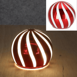 LED Kugel zum Stellen, S, rot/weiß, 10cmD