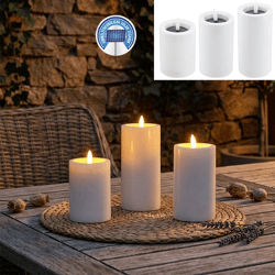 LED Solar Kerzen Set Outdoor, 3tlg