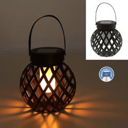 LED Solar Laterne, rund, Flame, ca.15cm