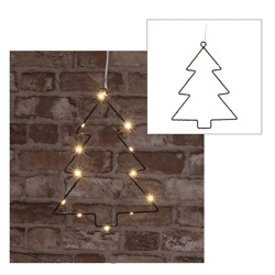LED Tannenbaum, schwarz, 12LEDs, ca. 20cmH