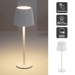LED Tischleuchte, Metall, weiß, USB, ca. 27cmH 