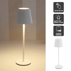 LED Tischleuchte, Metall, weiß, USB, ca. 37cmH 
