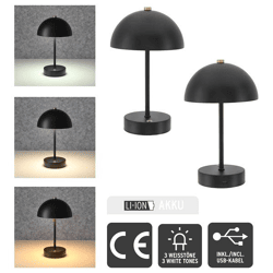 LED Tischleuchte Oslo, USB, schwarz, ca. 25cmH