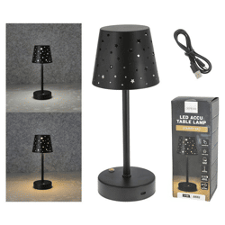 LED Tischleuchte, Sterne, schwarz, USB, ca. 28cmH 