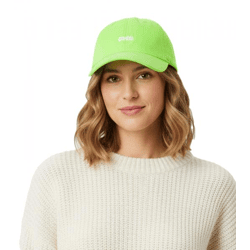 leuchtende ZWILLINGSHERZ OMG Classic Base-Cap mit OMG-Stickerei Baumwoll-Cap justierbare Cappy Schirm-Mütze 4603M K258210 Neon-Grün