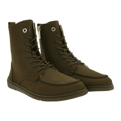 markante GROUNDIES Barfußschuhe Adelaide Damen Echtleder Stiefelette mit TrueSense Sohle GND-110280-34 Braun