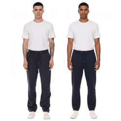 MAUI SPORTS Herren Fleece-Hose Freizeit-Jogger Homewear Oeko-Tex 100 zertifiziert 9087474 Blau oder Grau
