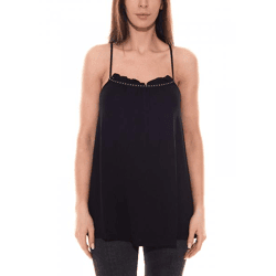 melrose Damen Top mit Nietenbesatz Spaghetti-Träger Top 32530531 Schwarz