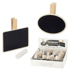 Memo board w. clip and chalk, 2/s