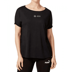 Mercedes-Benz AMG Petronas F1 Lewis Hamilton #44 Tee Damen T-Shirt mit großem Hamilton 44-Print Baumwoll-Shirt 701202249 001 Schwarz