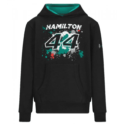 Mercedes-Benz AMG Petronas F1 Lewis Hamilton Hoodie nachhaltiges Mädchen und Jungen Kapuzen-Sweatshirt Formel 1 701218883 001 Schwarz