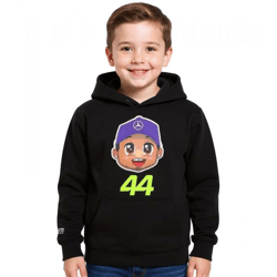 Mercedes-Benz AMG Petronas F1 Lewis Hamilton Kinder Hoodie Mädchen und Jungen Kapuzen-Sweatshirt Formel 1 701227130 001 Schwarz