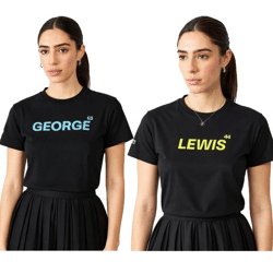 Mercedes-Benz AMG Petronas F1 MAPF Damen T-Shirt Baumwoll-Shirt Kurzarm-Shirt 70122712 George Russell oder Lewis Hamilton Schwarz