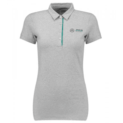 Mercedes-Benz AMG Petronas F1 MAPF1 Classic-Polo Damen Baumwoll-Shirt Polo-Shirt mit Team-Logos Kurzarm-Shirt 141181027 150 Grau