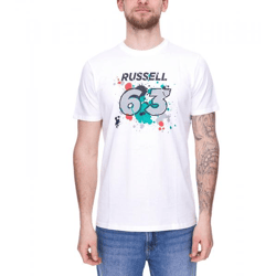 Mercedes-Benz AMG Petronas F1 MAPF1 FW George #63 Herren Baumwoll-Shirt mit George Russel Print Rundhals-Shirt 701220866 001 Weiß