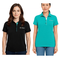 Mercedes-Benz AMG Petronas F1 MAPF1 Polo Damen Baumwoll-Shirt Polo-Shirt mit Team-Logos und farblichen Akzenten Kurzarm-Shirt 701227044 Tü