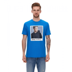 Mercedes-Benz AMG Petronas F1 MAPF1 Portrait Herren Baumwoll-Shirt mit George Russel Print Rundhals-Shirt 701222296 001 Blau