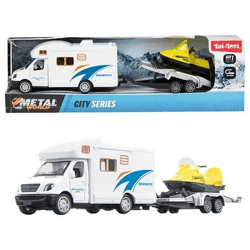 METAL World - Camper Pullback + Anhänger + Schneescooter - 23,5 cm