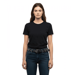 MISFITS Gürtel der Punk-Band für Damen und Herren mit Schriftzug und Nieten Freizeit-Gürtel BT105931MIS3 Schwarz/Weiß