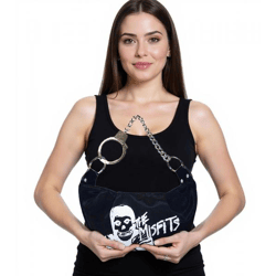 Misfits Punk-Band Damen Schulter-Tasche stylische Handtasche Fan-Artikel LB1039991MIS Schwarz/Weiß