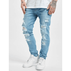 Modern 2Y Premium Men's Slim-Fit Stretch Jeans with Zipper, Cotton, Blue