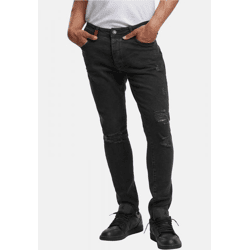 Modern 2Y Premium Men's Slim-Fit Stretch Jeans with Zipper, Cotton, Black