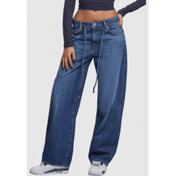 moderne 2Y Studios Damen Jeans Kordelzug Reißverschluss mit Baumwolle Blau