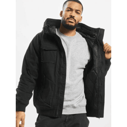 moderne Brandit Herren Jacke große Kapuze Kordelzug mit Baumwolle Schwarz