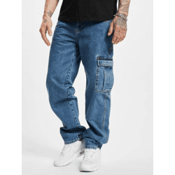 moderne Dangerous DNGRS Herren Jeans Reißverschluss Taschen mit Baumwolle Blau