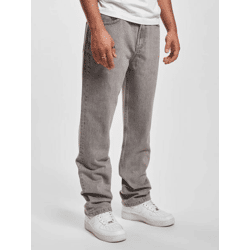 moderne DEF Herren Jeans Straight Fit Taschen gesteppt mit Baumwolle Grau