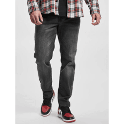 moderne Denim Project Herren Jeans Straight Fit Stretch Reißverschluss mit Baumwolle Grau