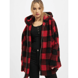 moderne URBAN CLASSICS Damen Jacke 300 g/m² Rot/Schwarz