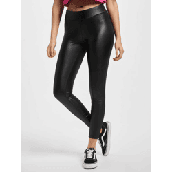moderne URBAN CLASSICS Damen Leggings im Lederimitat-Design Stretch-Hose 180 g/m² Schwarz