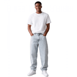 Moderne URBAN CLASSICS Herren Baggy Jeans aus Baumwolle – Weit geschnittene Denim Hose in Hellblau