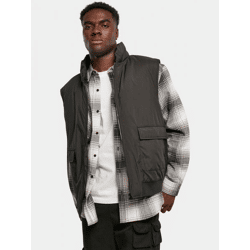 moderne Urban Classics Herren Jacke Reißverschluss Taschen 78 g/m² Schwarz