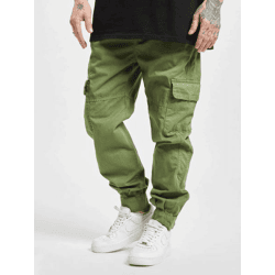moderne URBAN CLASSICS Herren Jeans Kordelzug Klettverschluss 320 g/m² mit Baumwolle Grün