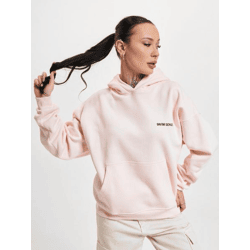 moderner 9N1M SENSE Damen Hoodie Rippbündchen Kapuze mit Baumwolle Rosa