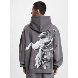 moderner DEF Herren Hoodie mit Baumwolle Grau