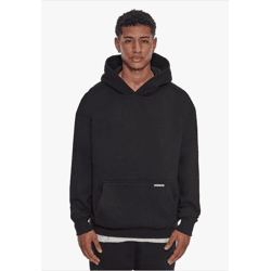 moderner Dropsize Herren Hoodie mit Baumwolle Schwarz