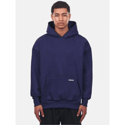 moderner Dropsize Herren Hoodie Rippbündchen Kapuze mit Baumwolle Navy