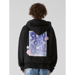 moderner Lost Youth Herren Hoodie 460 g/m² mit Baumwolle Schwarz