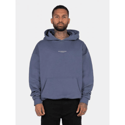 moderner MJ Gonzales Herren Hoodie große Kapuze Rippbündchen 460 g/m² mit Baumwolle Blau