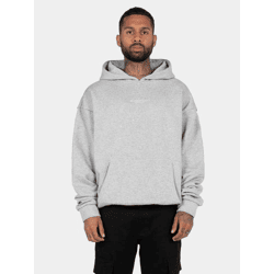 moderner MJ Gonzales Herren Hoodie Rippbündchen Oversize 460 g/m² mit Baumwolle Grau