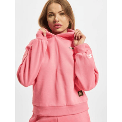 moderner Starter Damen Hoodie Kordelzug Rippbündchen 300 g/m² mit Baumwolle Pink